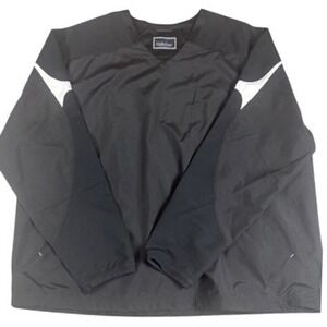 Holloway Windbreaker Men 2XL Black V-Neck Pullover Lightweight Mesh Lined Jacket